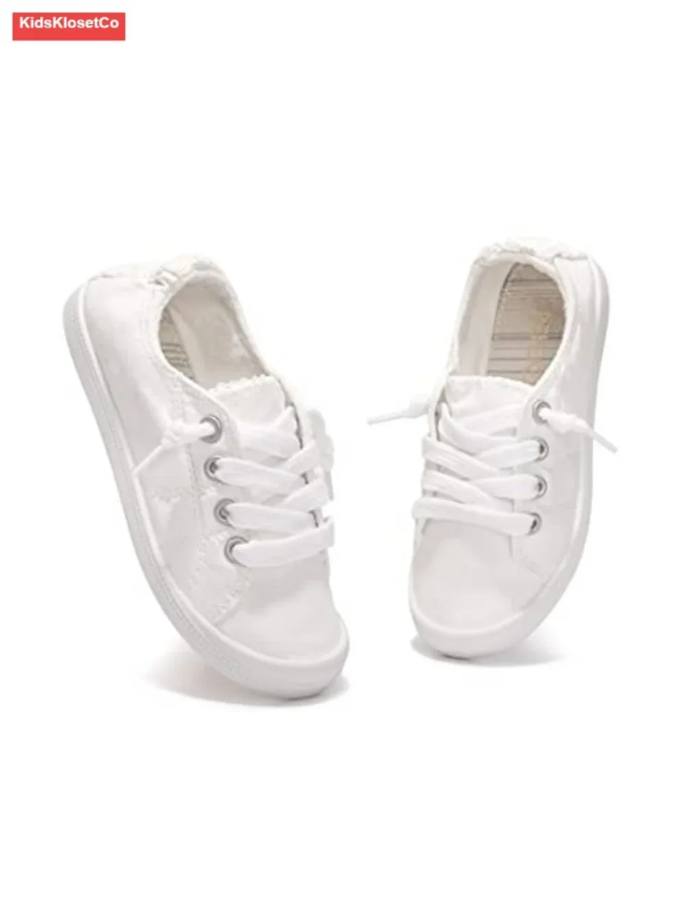 Kids Slip On Canvas Sneakers Low Top Elastic Lace Casual Shoes